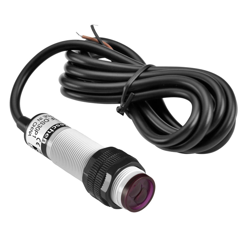 [Australia - AusPower] - Heschen M18 Column Infrared Photoelectric Proximity Switch, Diffuse Reflection Type, E3F-DS30P1, Detection Distance 10-30cm, 10-30VDC 200mA, PNP Normally Open (NO), 3 Wires 
