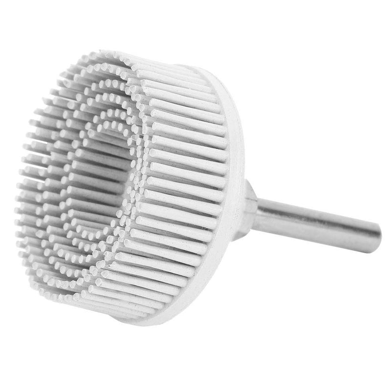 2 Inch Bristle Discs, Emery Rubber Grinding Brush, Sanding Disc for Rust Removal and Drill Attachment, Deburring and Cleaning Tool (White) White
