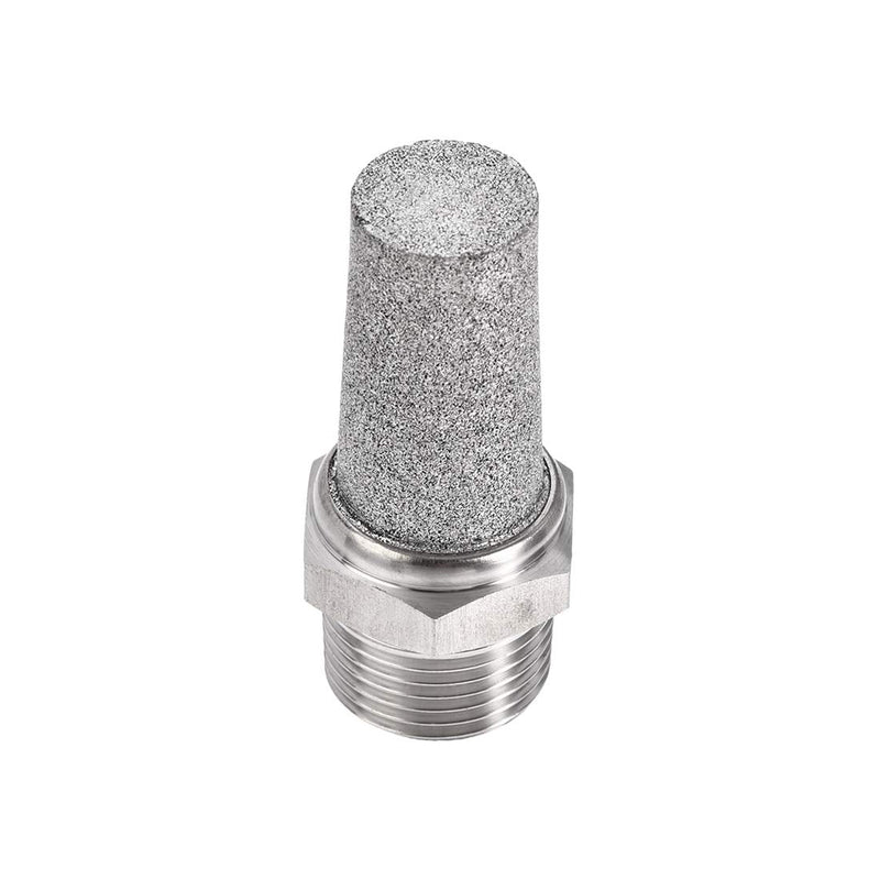 [Australia - AusPower] - uxcell Exhaust Muffler PT 3/8 Male Thread Sintered Stainless Steel Breather Pneumatic Air Muffler 