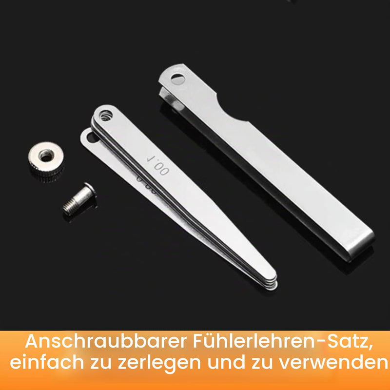 17 Stainless Steel Blades Feeler Gauge 0.02-1.00 mm Metric Blades High Precision | Hochpräziser Fühlerlehre Faltbares Werkzeug Ventillehre Gap Breite Messwerkzeug für Dicke Messung Kolbenringen Bremsbaendern