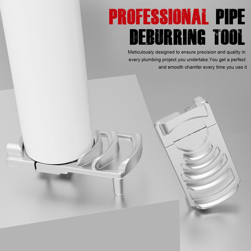 [Australia - AusPower] - Deburring Tool for PVC Pipe, Plumbing Tools, Professional Plastic Pipe Deburring Tool, for Pipe Burring of Six Pipe Sizes from 1-1/4 to 4-Inch, PVC Chamfer Tool Leaves Pipe Edges Smooth. Aluminum 