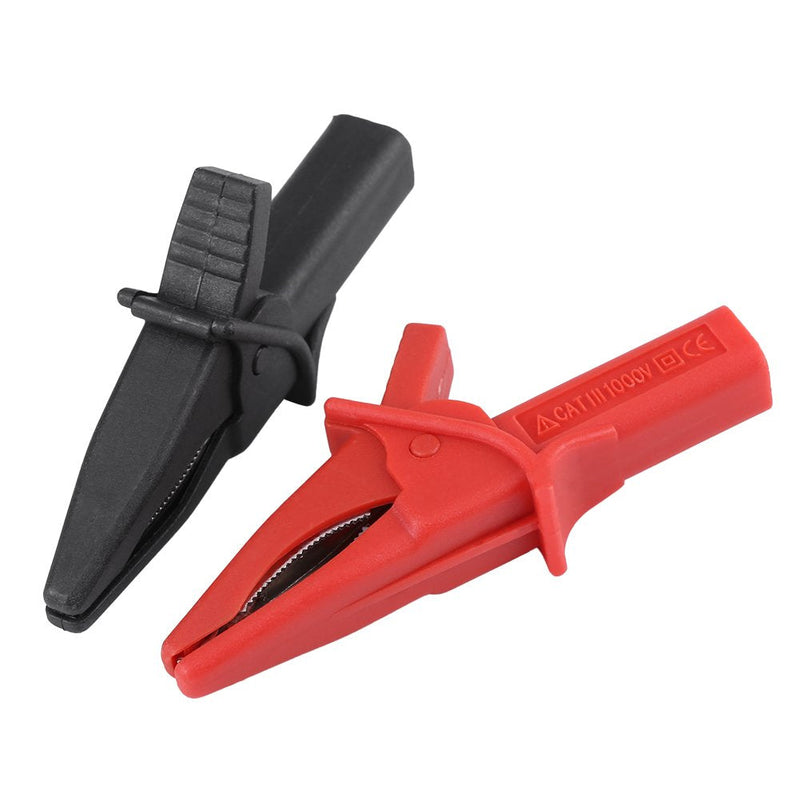 [Australia - AusPower] - 2pcs Fully Insulated Alligator Alligator Clip Large Dolphin Gator Clips with 4mm Female for Oscilloscope Test Leads 