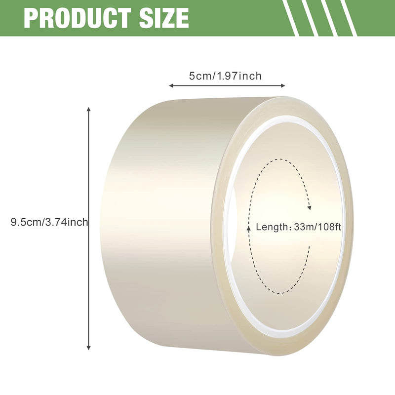[Australia - AusPower] - 2 Pieces 108 ft Clear Heat Tape for Sublimation Heat Press Tape Heat Transfer Tape High Resistant Temperature Tape Thermal Tape for Electronics Printing Circuit Board Heat Transfer Vinyl (50 mm) 50 mm 