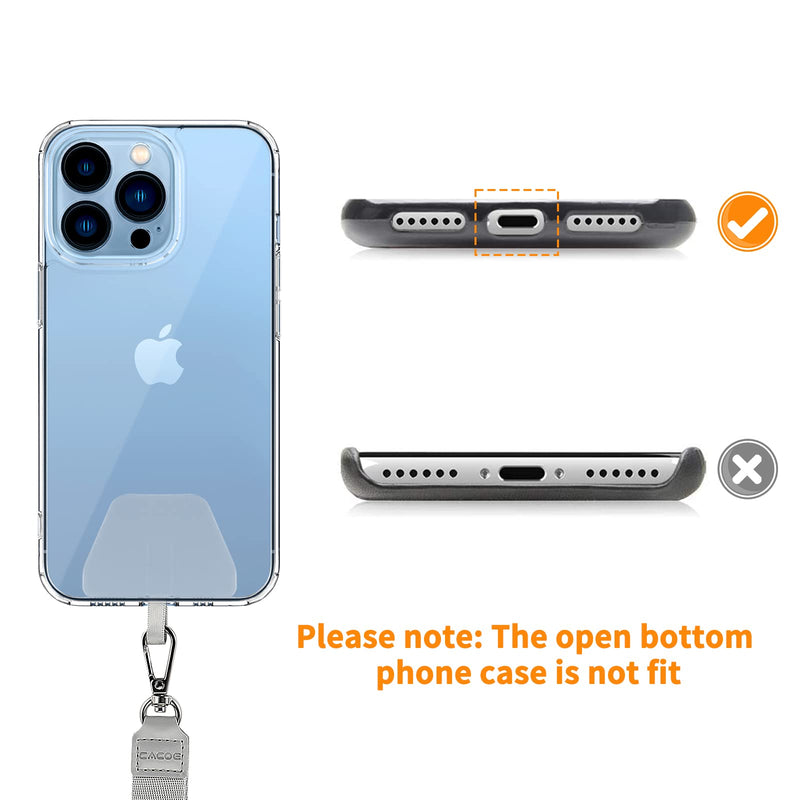 [Australia - AusPower] - CACOE Phone Lanyard 2 Pack-2× Adjustable Neck Strap,2× Phone Patches,Universal Cell Phone Multifuctional Patch Lanyards Compatible with Most Smartphones(Black+Gray) Black+gray 21.65" 