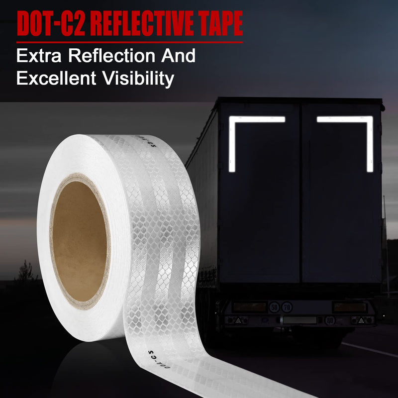 SEVEN SPARTA DOT-C2 Reflective Safety Tape 2 Inch x 200 Feet Silver Conspicuity Tape for Vehicles, Trailers, Boats, Signs (200 FT) 200 FT