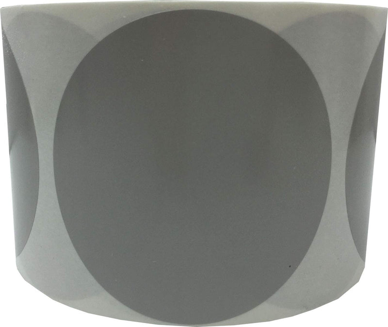 Grey Color Coding Labels – 3 Inch Round Circle Dots, 500 Total Adhesive Round Stickers on a Roll for Inventory, Organization, Warehouse, and Retail – Made in the USA