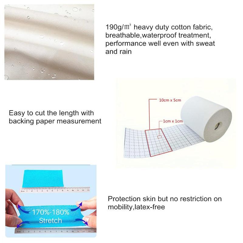 4 Inches X 10.9 Yards Turf Tape Football - Extra Wide White Football Turf Tape - Latex Free Sport Tape - Ultra Sticky Athletic Tape, Protects from Turf Burn, Waterproof & Flexible