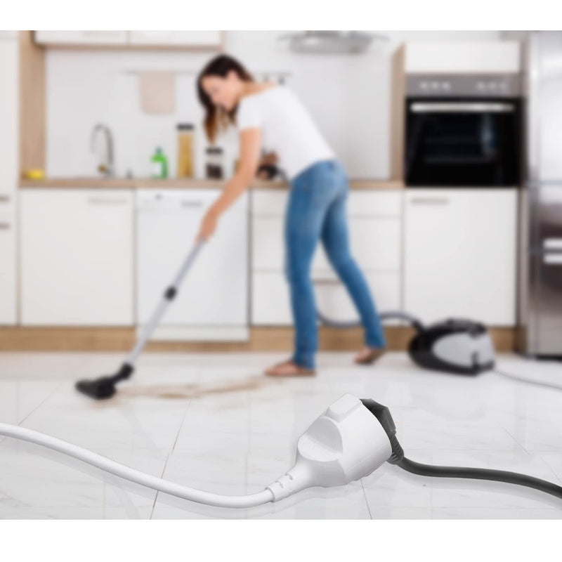 Aigostar Extension Cable 3M Cable Extensions with Protective Contact Plug Schuko Extension 16A/250V, White 3g1.5mm² - 1 Pcs