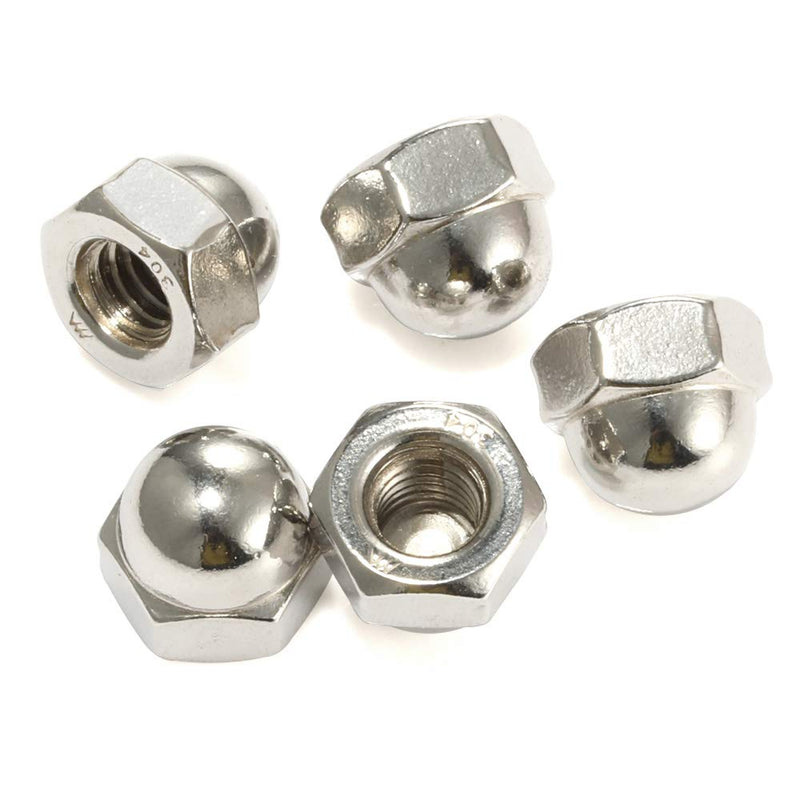 [Australia - AusPower] - 3/8-16 Acorn Hex Cap Dome Head Nuts, 304 Stainless Steel 18-8, Bright Finish, Pack of 10 3/8-16 