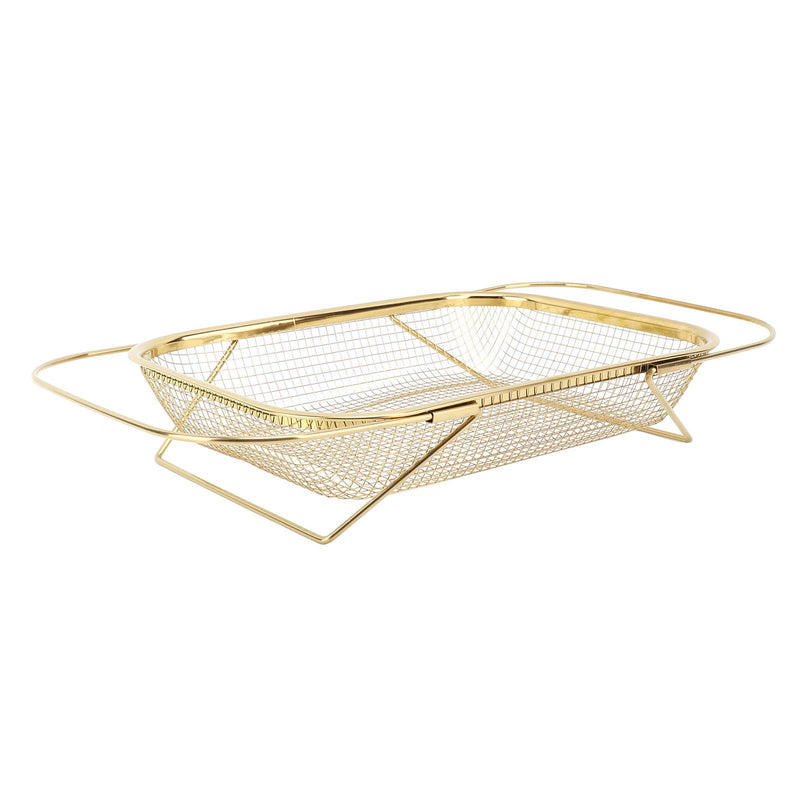[Australia - AusPower] - Over the Sink Strainer, Stainless Steel, Multifunctional, Space Saving, Over the Sink, Strainer Basket for Home (Gold) Gold 