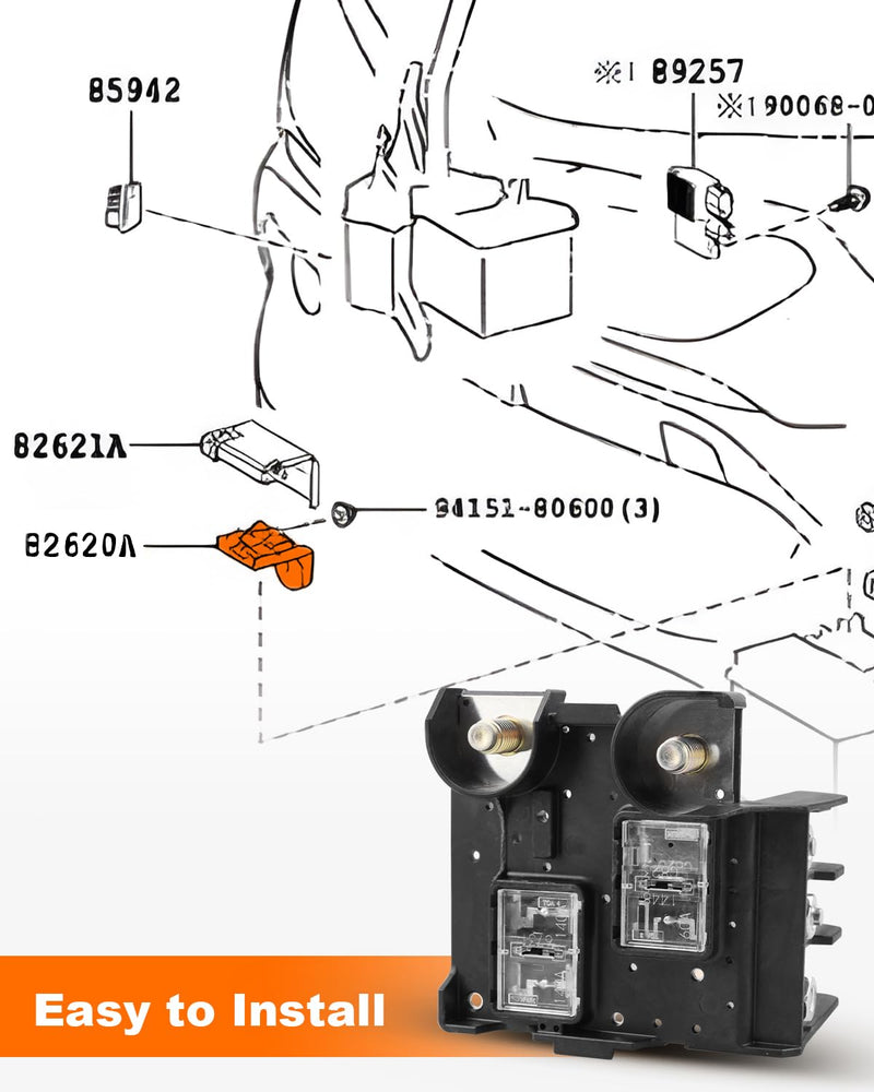 Fuse Box Assembly Fit for Toyota Corolla and Corolla Cross 2020-2024，Fit for Lexus UX200 2019-2022, for Lexus UX250h 2019-2024 82620-12310 Block Assy