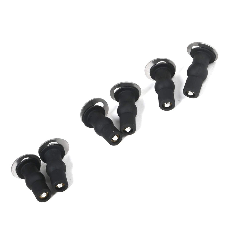 Hibbent 6 Pack Universal Toilet Seat Hinges Screw, Blind Hole fixings Expanding Rubber Top Fix Nuts Screws for Top Mounting Toilet Seat Hinges-3 Pairs (with One Expandable Ball)