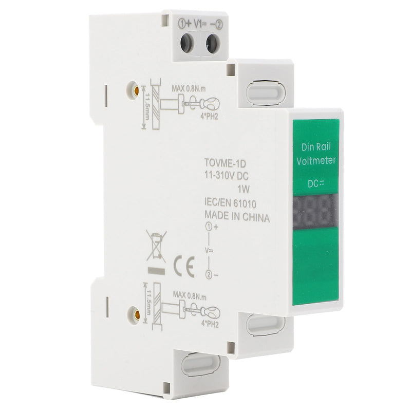 [Australia - AusPower] - DIN Rail Voltmeter, Digital Voltage Meter with LED Display, 11V to 310V DC Range, Switching Output, Isolated Modular Instrument, DIN Rail Mount 