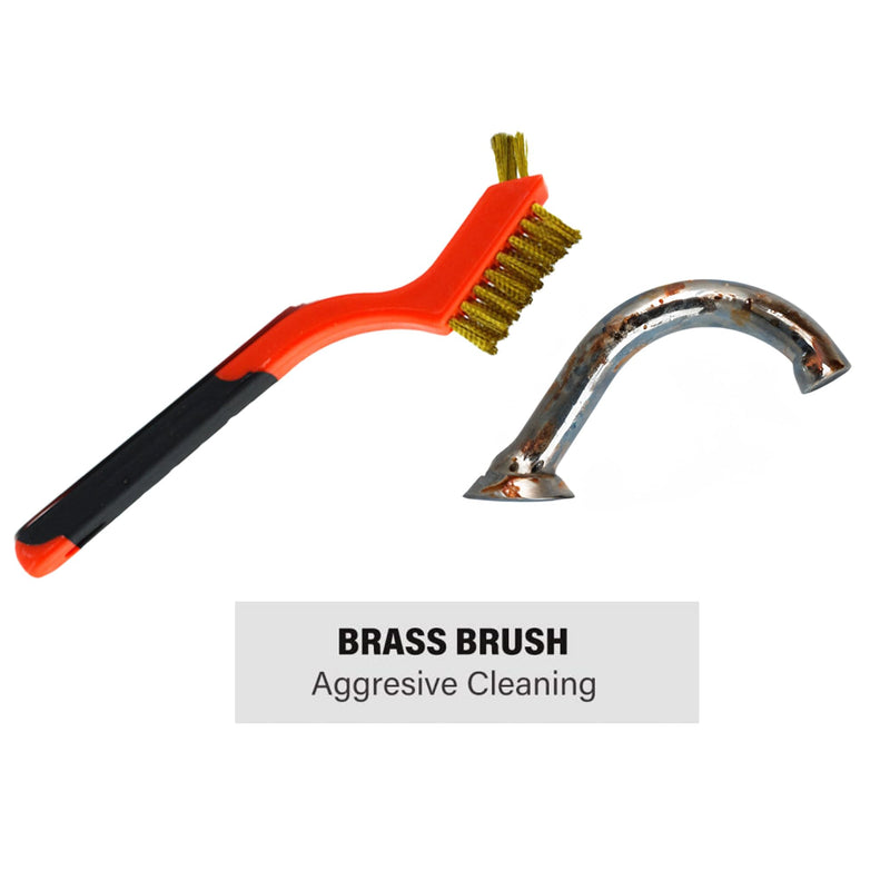 [Australia - AusPower] - 3Pcs Small Brass Wire Cleaning Brushes Set for Rust Removal in Holes 