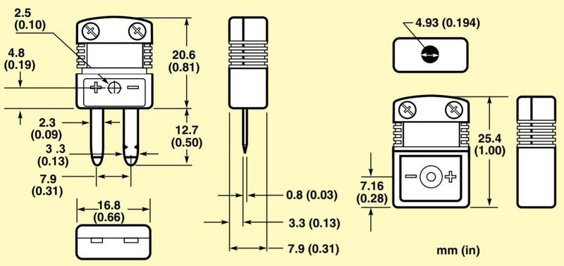 [Australia - AusPower] - 10pc Mini K-Type Thermocouple Wire Connector - Male Plug 