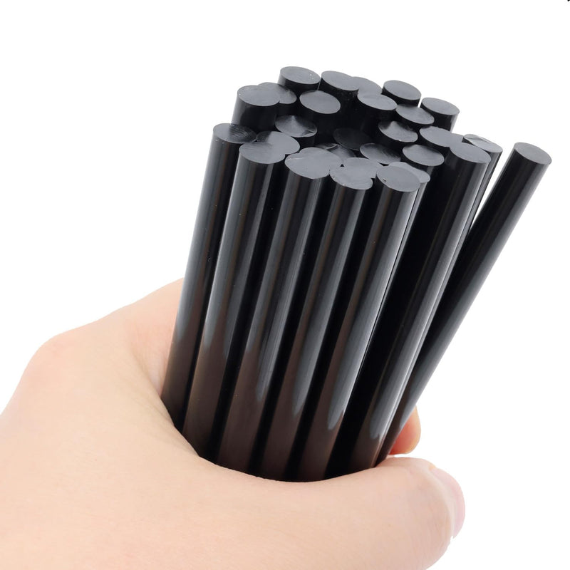 [Australia - AusPower] - 30 Pack Mini Size Hot Glue Sticks, Hot Glue Gun Bulk Sticks,Length 100mm / 4", Diameter 7mm / 0.27"/ 0.28 Inch for Kids and Adults DIY Craft, Repairing, Decoration,Black 0.7cm x 10cm Black 