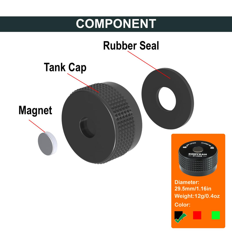 [Australia - AusPower] - 1LB Propane Cylinder Protect Caps with Magnetic,Sealed Caps(pack of 4PCS),Metal Material-Black 