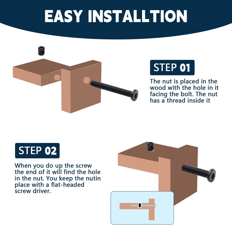 [Australia - AusPower] - Crib Screws Hardware Replacement Kit,Socell 32Set Baby Bed Frame Bolts &Barrel Nuts Set for Delta/Graco/Dream, M6x12mm/15mm/25mm/35mm/45mm/55mm/65mm/75mm Hex Drive Socket Cap Screws Barrel Nuts Black?M6x12mm---75mm) 