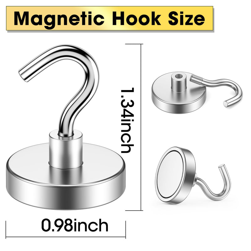 [Australia - AusPower] - VNDUEEY Magnetic Hooks, 80 Lbs Heavy Duty Magnet Hooks Cruise for Hanging, Super Strong Magnetic Hooks for Cruise Cabin, Refrigerator, Classroom, Magnetic Metal Hooks for Grill (Silver, Pack of 10) Silver 