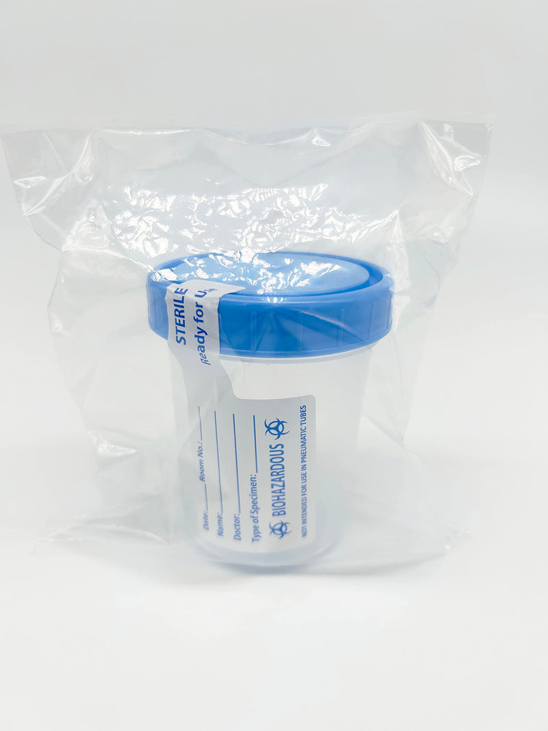 [Australia - AusPower] - Sterile Specimen Cups with Lids: 4oz Transparent Urine Collection Cup with Leak-Resistant Screw-On Lids - 3-inch Sample Jars - Designed for Secure Collection of Pee, Stool, and Semen Samples - 3 Pack 