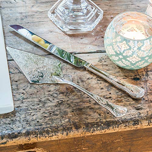Vintage Inspired Silver Cake Knife and Server Style 9530 Silver Plated - Vintage
