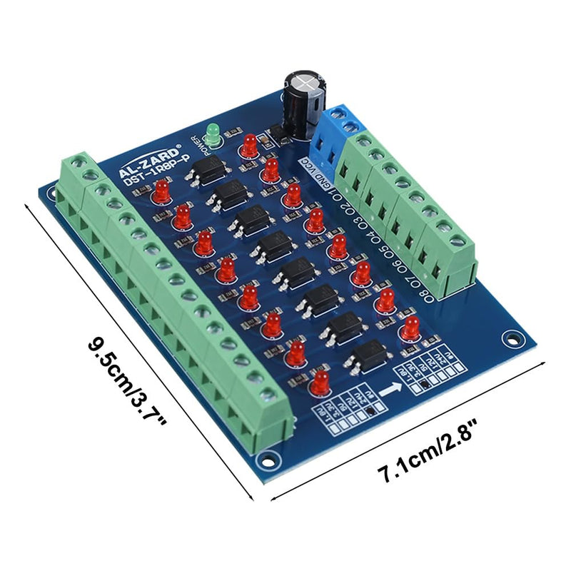 [Australia - AusPower] - DONGKER Optocoupler Isolation Board, 24V to 3.3V 8-Channel Photoelectric Isolation Module Level Voltage Converter PNP Output PLC Signal 
