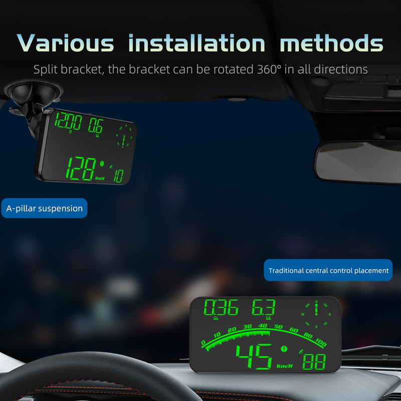 [Australia - AusPower] - Digital GPS Speedometer, HUD Head Up Display for Car, Upgraded 5.5" Large-Screen, Suitable for All Vehicles GREEN 