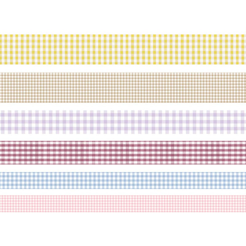 YUBBAEX 6 Rolls Plaid Washi Tape Set Basic Grid Masking Decorative Tapes for Arts, DIY Crafts, Journals, Planners, Scrapbooking, Wrapping (Basic Plaid) Basic Plaid