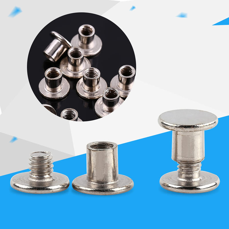 [Australia - AusPower] - Rivet Screws, 100PCS Binding Screws + 100PCS Binder Screw Set DIY Rivet Screw Chicago Binding Screw Phillips Head Rivets for Photo Album Leather Working 