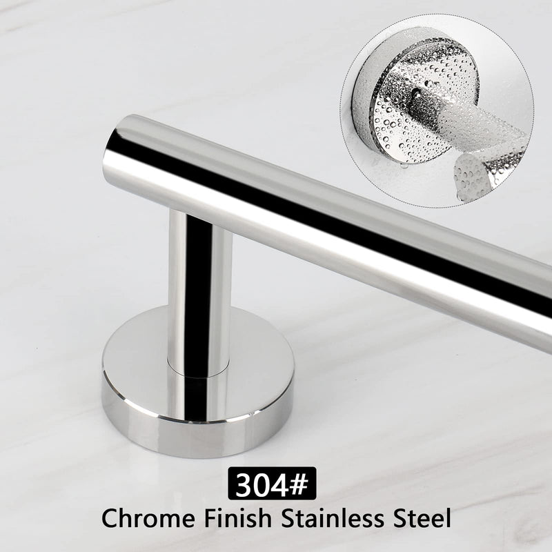 NearMoon Bath Towel Bar, Thicken Stainless Steel Shower Towel Rack Holder Wall Mounted for Bathroom, 26-lnch Overall Length-24-lnch Usable Hanging Space (1 Pack, Chrome Finish) 26 Inch 1
