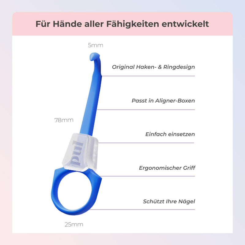 PUL 2-in-1 Clear Aligner Chew Tool and Removal Tool - Blue | Combination of Chewing Tool and Remover | Hygienic, Reusable, BPA-Free Dental Accessories for Invisalign 4 Pack