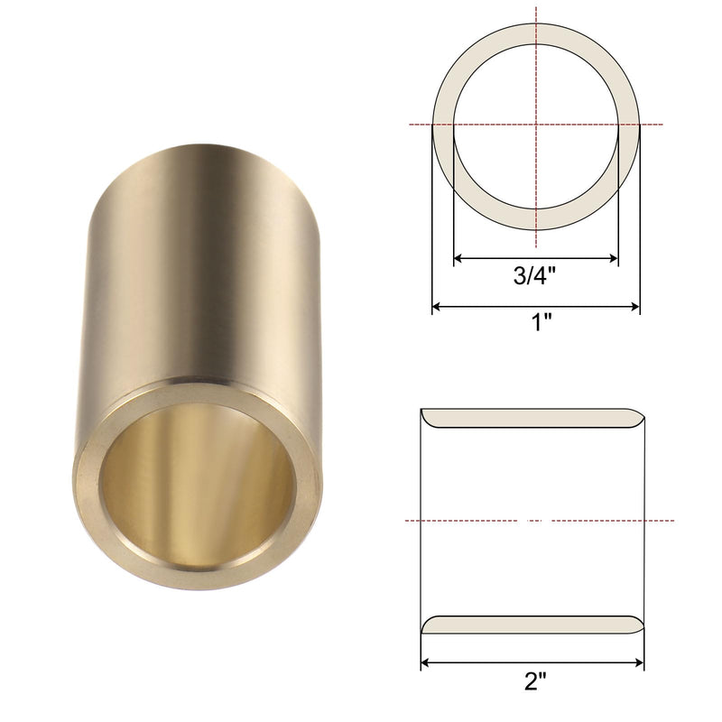 [Australia - AusPower] - uxcell 2pcs Sleeve Bearings 3/4" Bore 1" OD 2" Length Cast Brass Self-Lubricating Bushing 3/4" x 1" x 2" 