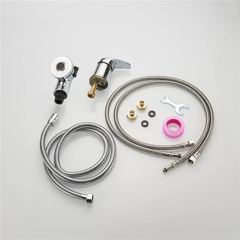Salon Shampoo Bed Bowl Sink Basin Faucet or Backwash Unit,Shampoo Bowl Faucet with Hose and Shower Spray Head Wash Hair Sprayer,Chrome Faucet Full Set