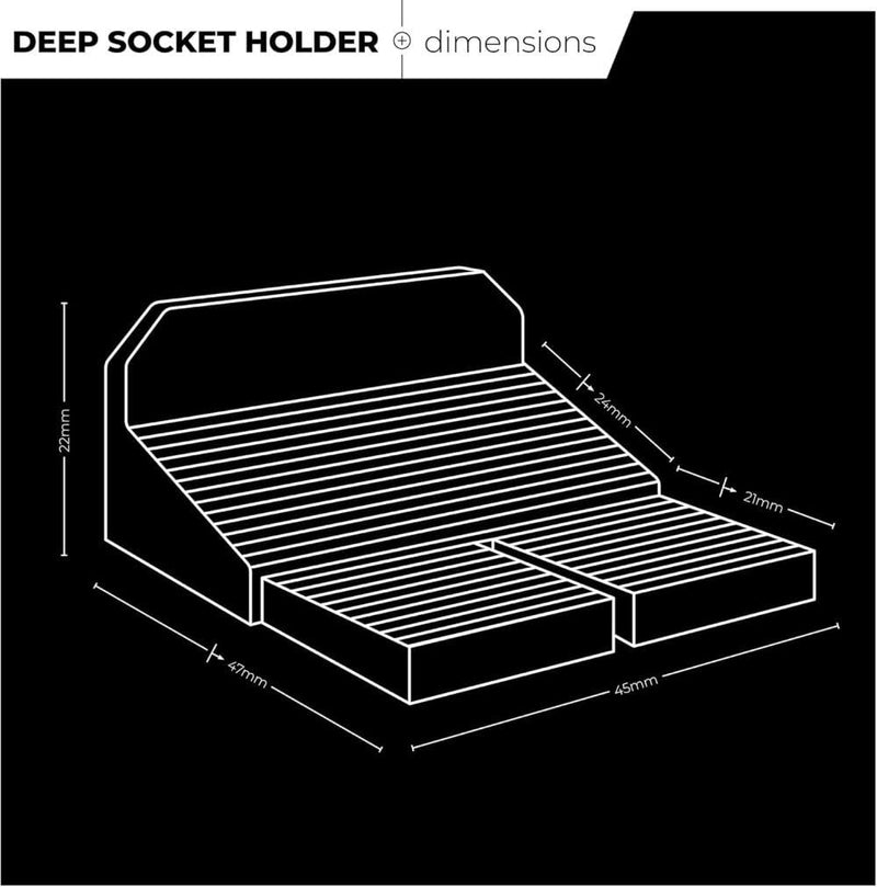 StealthMounts Drawer Hive Deep Socket Holder - 10 Pack | Modular Tool Box Organizer for Professional and DIY Mechanics | Injection Molded TPE | Made in UK