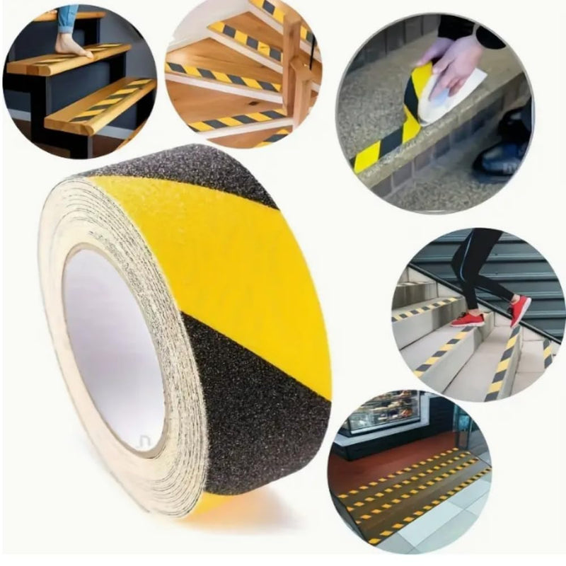 Non Slip Safety Grip Tape for Stairs, Anti Slip Traction Tape, Anti Slip Tape for Stairs, Non Slip Stair treads Indoor/Outdoor, High Traction Friction Strong Grip. (Black/Yellow, 2IN*30FT)