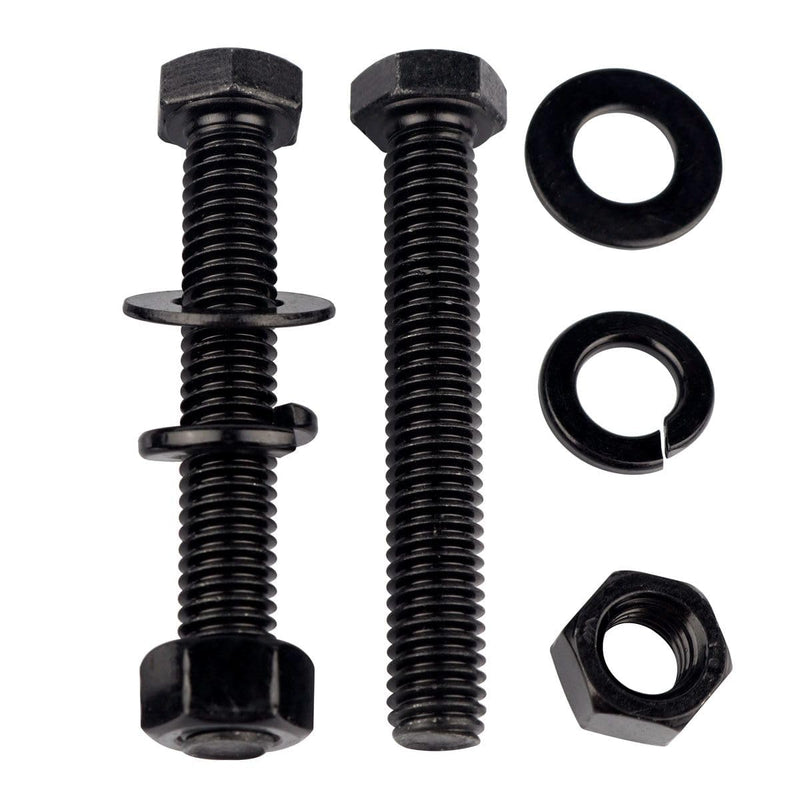 [Australia - AusPower] - 8 Sets 1/4-20 x 2 Stainless Steel Hex Head Screws Bolts with Nuts Flat Washers Lock Washers 304 SS 18-8, Fully Threaded Black 1/4-20 x 2" (8 Sets) 