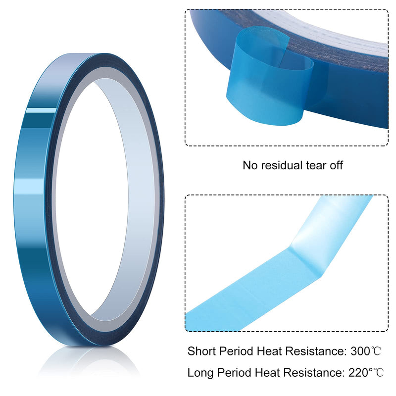 [Australia - AusPower] - Outus 6 Rolls High Temperature Tape Heat Vinyl Press Tape Heat Resistant Sublimation Tape 3D Printing Heat Tape for Heat Transfer Electronics Masking (10 mm) 10 mm 