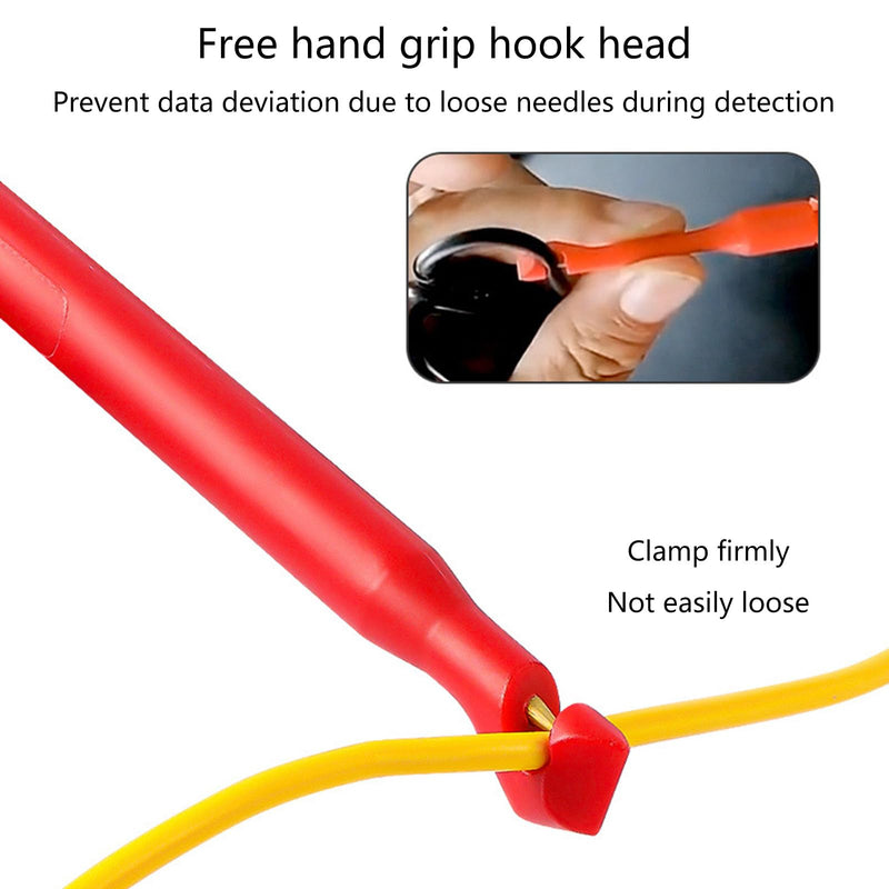 [Australia - AusPower] - Auto Repair Multimeter Test Lead Puncture Probe Wire Piercing Test Clips Tool Car Testing Tools 4mm Banana Plug Multimeter Tool, Red 