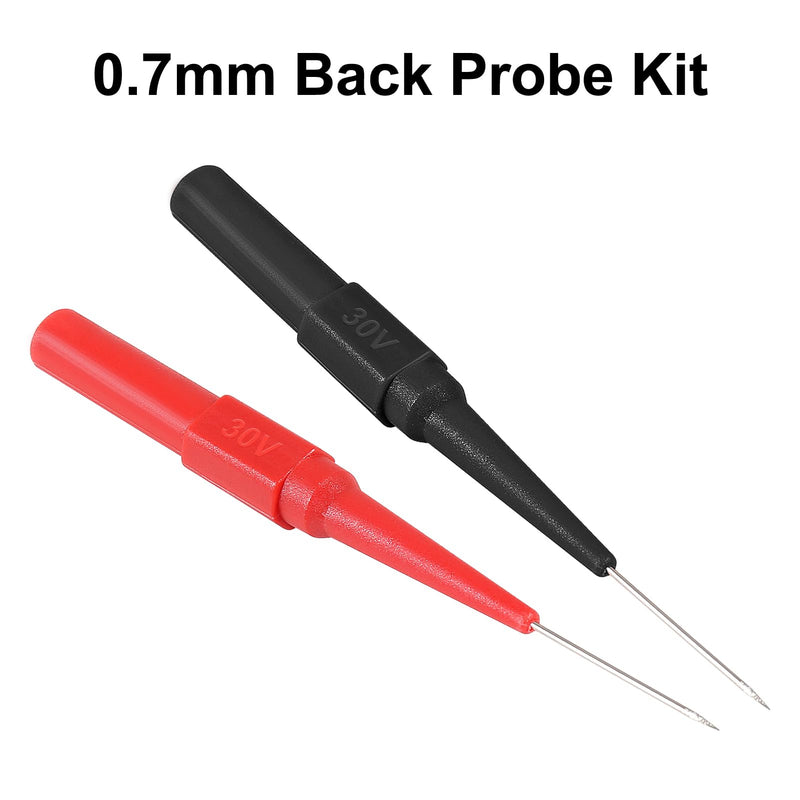 [Australia - AusPower] - 20Pcs 0.7mm Back Probe Kit with 4mm Banana Socket Non-Destructive Insulation Wire Piercing Needles Multimeter Test for Probes Automotive Testing Tools 
