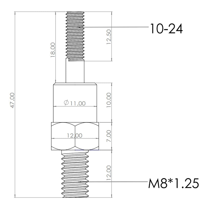 [Australia - AusPower] - Rivet nut gun mandrel and nose pieces accessary (SAE 10-24 2 pack) 
