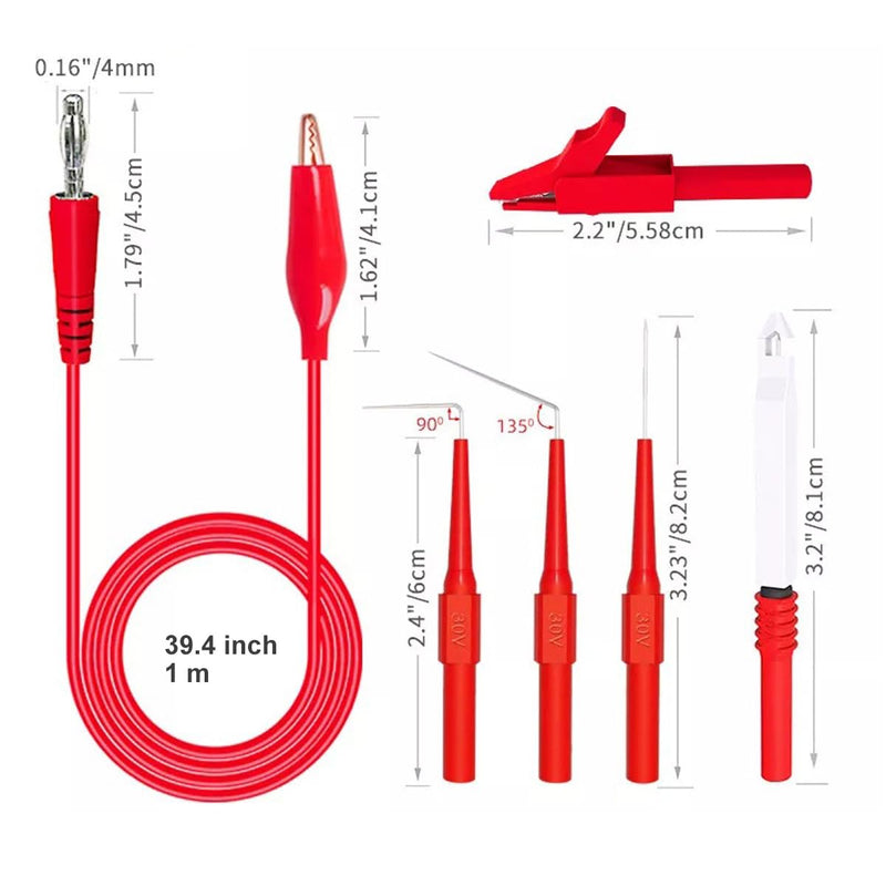 Back Probe kit 30pcs, Copper Alligator Clips to Banana Plug Test Lead, Automotive Test Lead Kits for Automotive Repair and Diagnostic Circuit Testing Blue