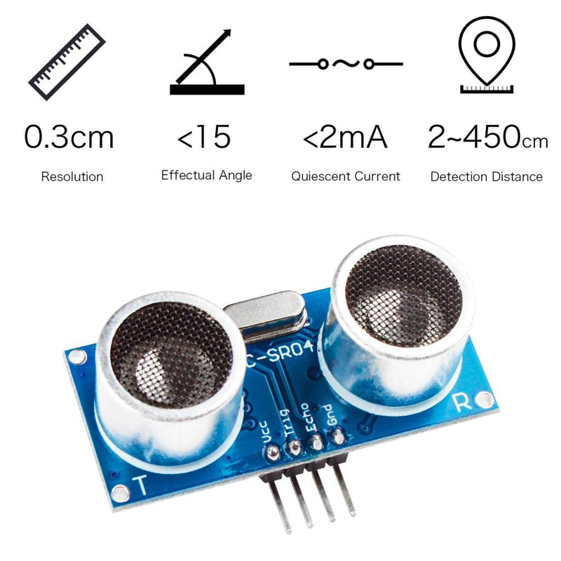 [Australia - AusPower] - 8pcs Ultrasonic Sensor Module HC-SR04 with 4pcs Mounting Bracket Distance Sensor Compatible with Arduino Kit, for Mega2560, Robot, Duemilanove (8) 8 
