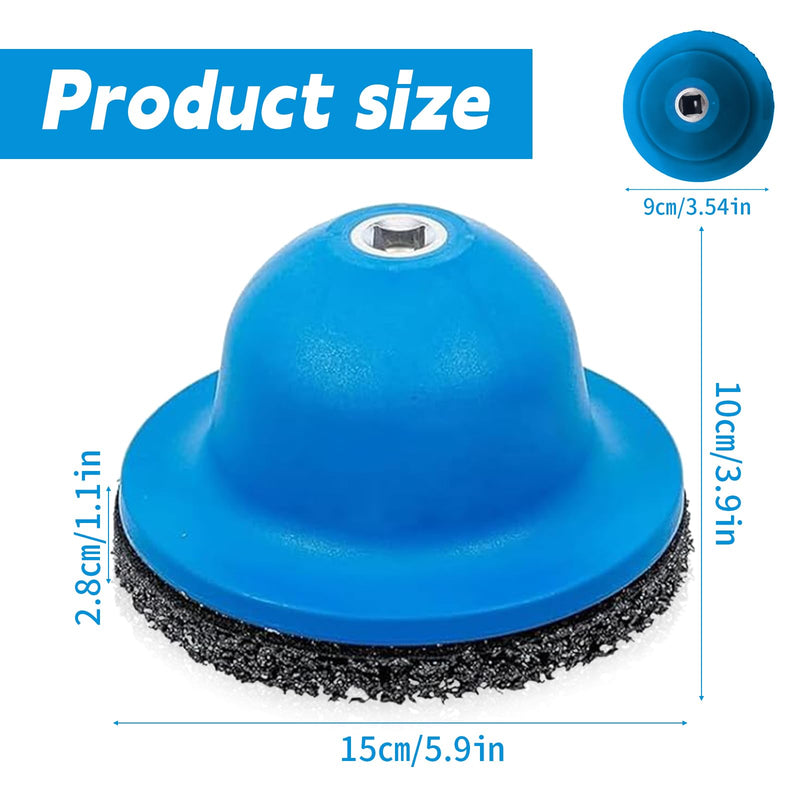 [Australia - AusPower] - Wheel Hub Grinder Car Hub Grinder Car Blue Ball Head Grinder Cup Grinder Wheel Hub Cleaning Grinding Rust Removal 150 mm for 1/2 Inch Impact Wrench 