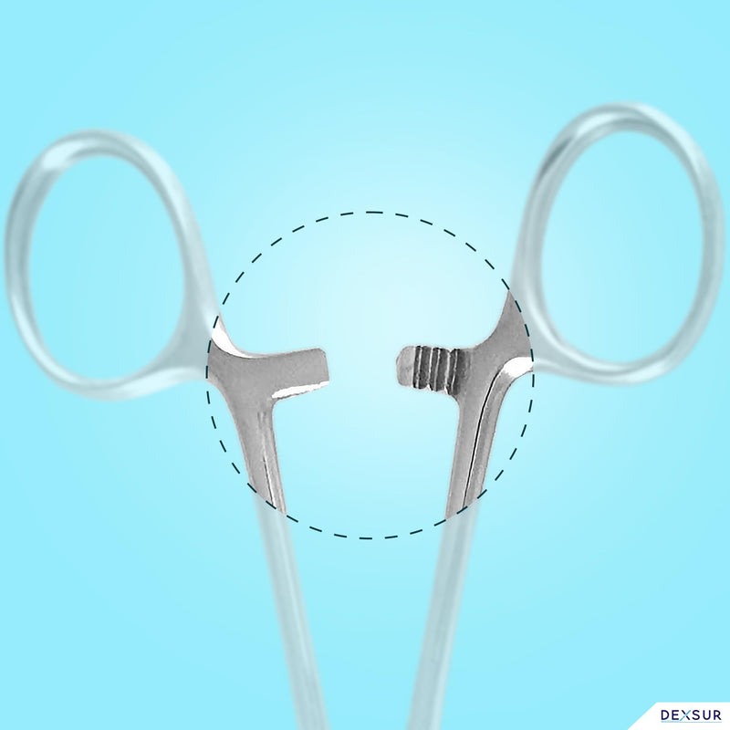 Precision Kelly Hemostat Forceps Locking Tweezers Clamp, Silver, Straight and Curved Stainless Steel (Straight, 4") 4"