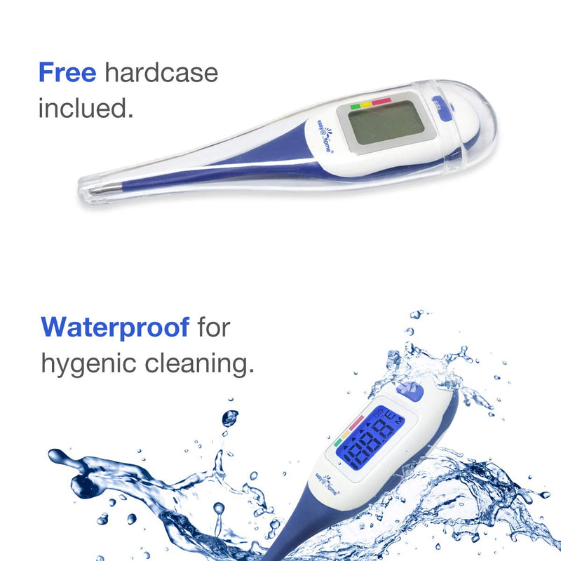 [Australia - AusPower] - Easy@Home Digital Medical Baby Fever Oral Thermometer, Rectal or Axillary Underarm Body Temperature Measurement with Backlit LCD Display, Waterproof Flexible tip,Test Completion & Fever Alarm-EMT-026 