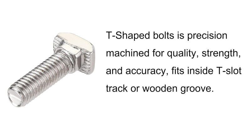 [Australia - AusPower] - M6 x 30mm T-Slot Drop-in Stud Sliding Bolts, Carbon Steel Hammer Head Bolt T Screw, T-Bolt T Shape Stud Sliding Screw for 30 Series Aluminum Profile, 20PCS M6 x 30mm 