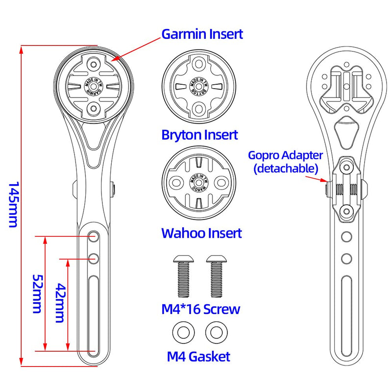 [Australia - AusPower] - Aero Integrated Handlebar Out Front Combo Mount for Garmin Edge Wahoo Elemnt Bryton Rider Stages Dash Hammerhead Campatible with Canyon CEP Cockpits and Wilier Filante Bar Handlebar for Canyon 
