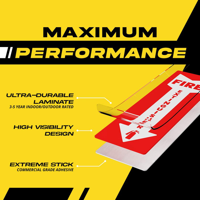 Fire Extinguisher Sticker (Vertical) for Commercial and Business Use: Office, Facility, Landlord - High Visibility Fire Extinguisher Sign for Safety and Compliance: Size 6" x 2", 20 Labels Vertical