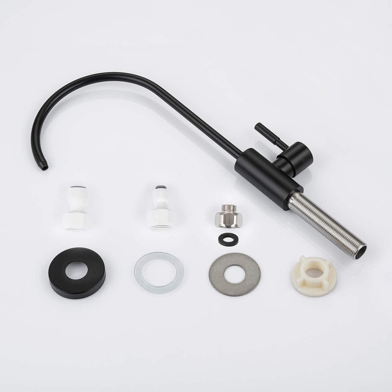 MIAOHUI Reverse Osmosis Faucet, Drinking Water Tap Fits Non-Air Gap Filtration Systems, Modern RO Kitchen Filtered Water Faucet, Lead-Free, Stainless Steel (Black) Matte Black