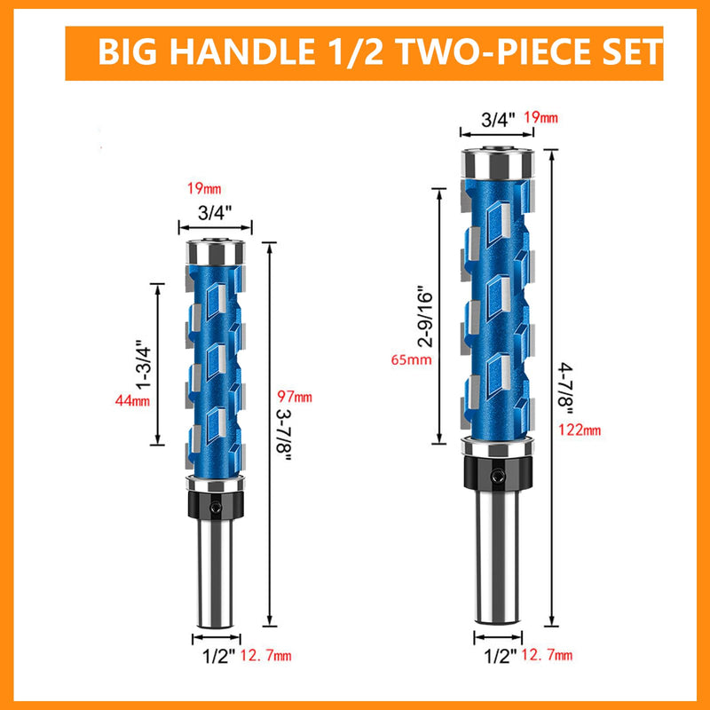 Flush Trimming Bit Flush Trim Router Bit Set 1/2 Inch Shank Top Bearing Flush Trim Router Bit (2 PCS) (4-7/8'') 4-7/8''
